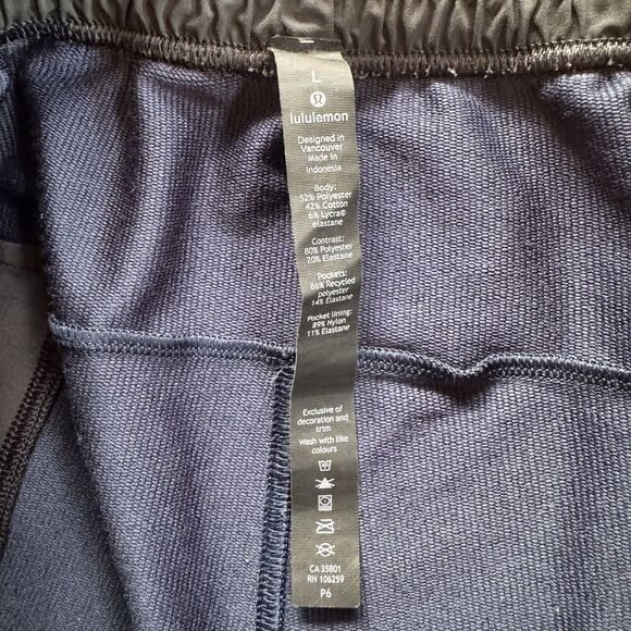 Lululemon Shorts Mens Large City Commute Sweat French Terry Black Blue Run Gym - Picture 3 of 8